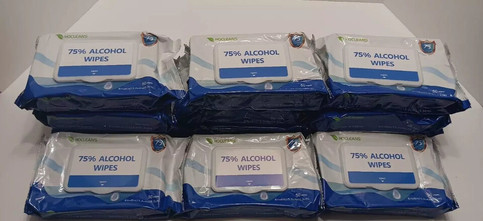 75% Alcohol Wipes, Multipurpose Germs Cleaning Wet Wipes, 12 Packs of 50 Counts