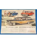 1958 Mercury Station Wagons, Colony Park, Voyager &amp; Commuter 2 Page PRIN... - $9.49