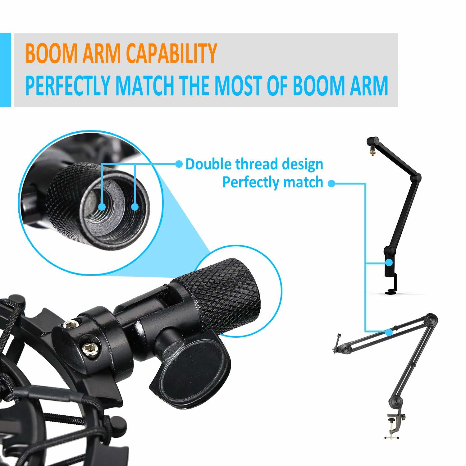 Razer Seiren X Shock Mount And Pop Filter Matching Mic Boom Arm Stand, Compatibl - $38.79