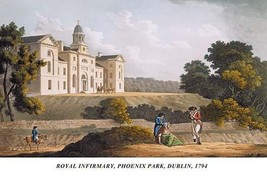 Royal Infirmary, Phoenix Park, Dublin, 1794 by James Malton - Art Print - £17.57 GBP+