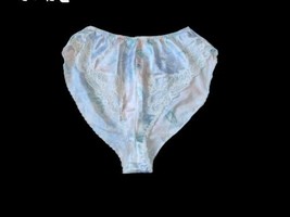 Vintage Wacoal Satin Silky Hi Leg Floral Panties L Made In USA  - £34.83 GBP
