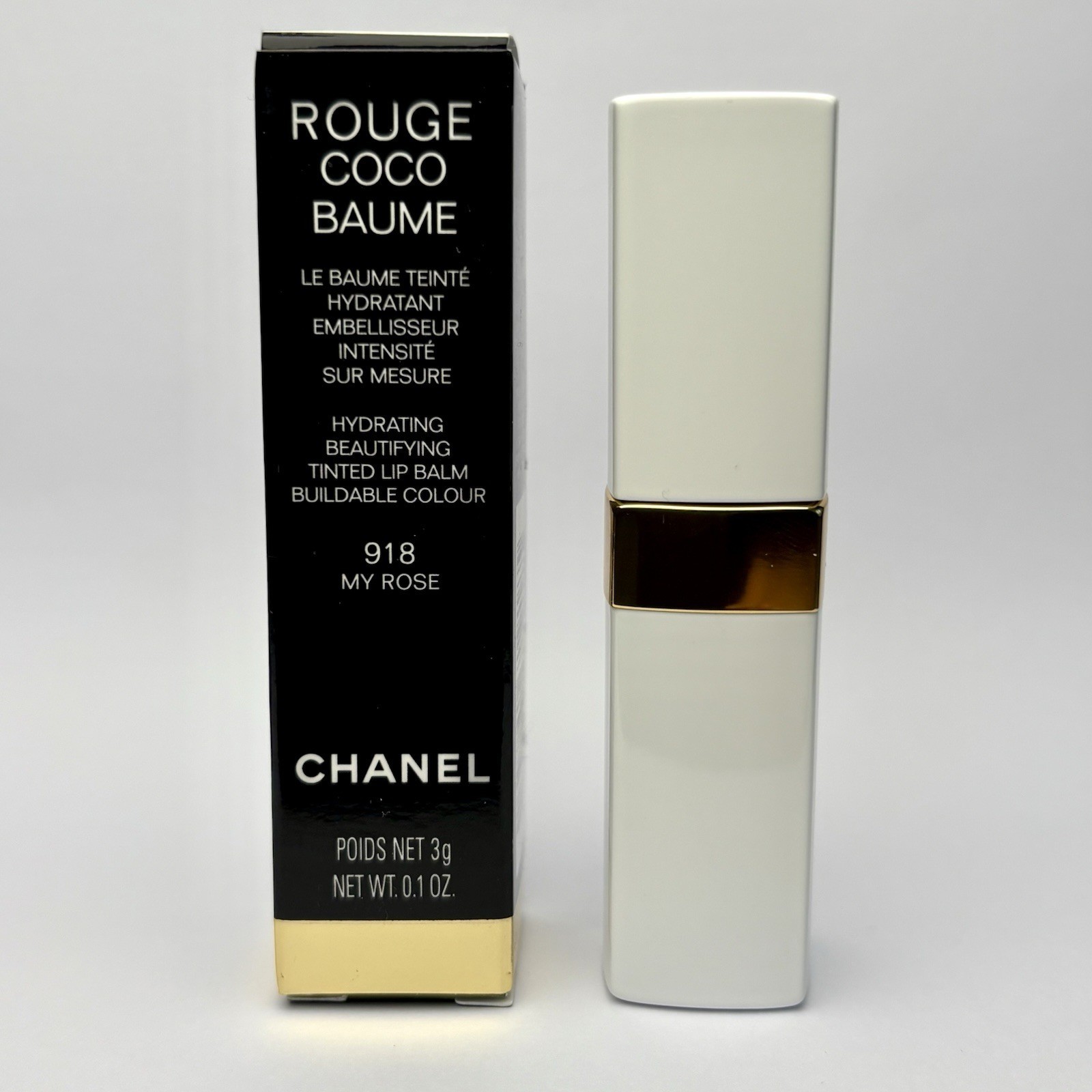 CHANEL Rouge Coco Baume Hydrating Lip Balm 918 My Rose 0.1oz NIB - $46.52