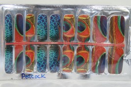 Nail Polish Strips (new) PEACOCK - MARBLED MULTI-COLORED - 18 - £8.56 GBP