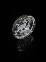 Lalique Santa Maria Crystal Ashtray  Measures 6.75" Diameter image 5