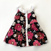 Gymboree Baby Girl Floral Dress Black Pink Size 6-12 Months - £6.19 GBP