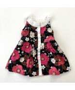 Gymboree Baby Girl Floral Dress Black Pink Size 6-12 Months - £6.18 GBP