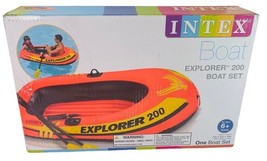 Intex Inflatable BOAT SET (73in X 37in X 16in) 2-Person Explorer 200 BRA... - $24.70