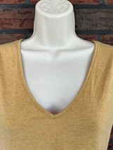 Yellow Sleeveless Shirt Small V-Neck Tee Blouse Next Level Apparel Light... - £2.13 GBP