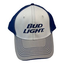 Bud Light Beer Cap Hat Snapback Curved Brim Blue White Grey - $12.48