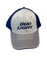 Bud Light Beer Cap Hat Snapback Curved Brim Blue White Grey - £9.81 GBP