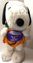 Peanuts Halloween SNOOPY In Pumpkin Costume with Treat Bag 23&quot; Plush Gre... - £31.06 GBP