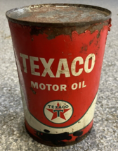 TEXACO MOTOR OIL TIN CAN FULL ONE QUART - ONLY CAN LIKE THIS ON EBAY - $69.95