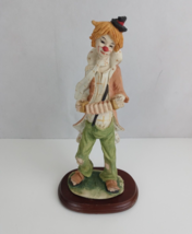 Resin Skinny Clown Playing Accordion 11.5&quot; - $13.57