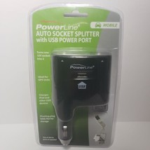 Dual Auto Socket 12V Splitter With USB Power Port By Power Line New Sealed - £10.24 GBP