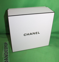 Chanel Designer Empty White With Black Gift Box With Tissue Paper 8.5&quot; Square - £23.52 GBP