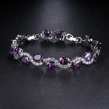 New Fashion Purple Zircon Bangle Bracelets Fashion New Design Wedding Jewelry fo - £18.07 GBP