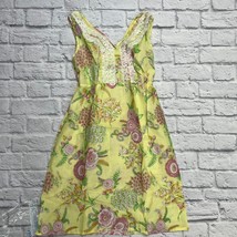 Lady Serena Yellow Floral Nightgown House Dress Size S Lace Vintage 60s 70s New - £40.15 GBP
