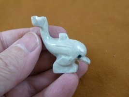 (Y-DOL-53) little gray DOLPHIN figurine carving Soapstone PERU I love do... - $8.59