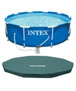 10ft x 30in Round Above Ground Outdoor Swimming Pool Set with 330 GPH Fi... - $543.11