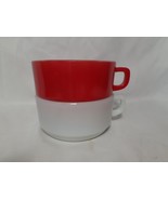 2 Fire King Soup Mug Bowls, D Handle, White &amp; Red Stackable  Anchor Hock... - £12.14 GBP