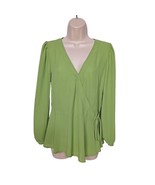 LOFT Outlet Women&#39;s Peplum Wrap Blouse Top Size XS Solid Green Side Tie - €18,67 EUR