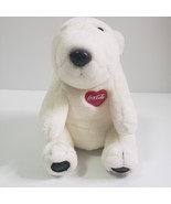 Coca-Cola Polar Bear Plush Stuffed Animal White Heart 7" Vintage Coca Cola - $11.15