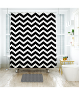 Chevron Pattern 08 Shower Curtain Bath Mat Bathroom Waterproof Decorative - £17.95 GBP+
