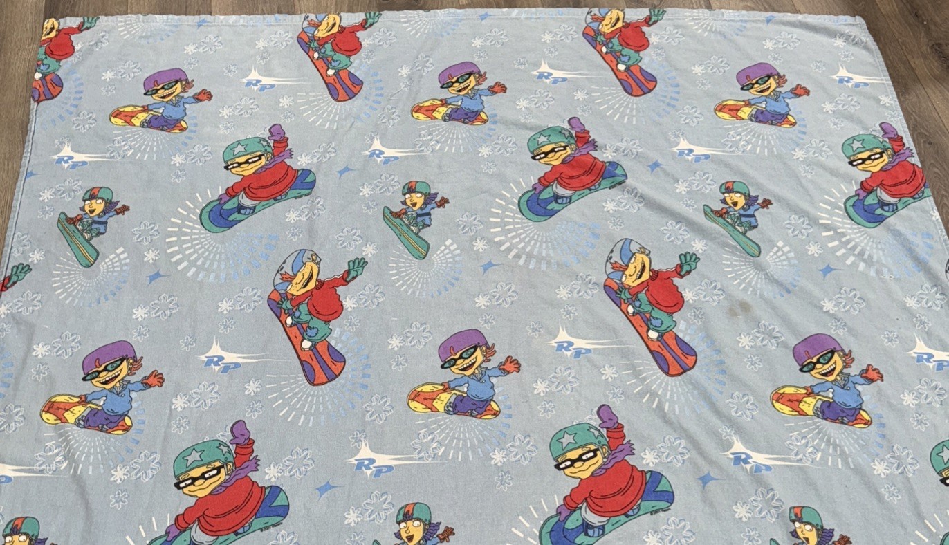 Nickelodeon Vintage Rocket Power Snowboarding Bed Sheet Rare 2001 Viacom Item image 8