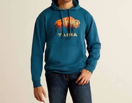 Ariat Bison Plains Hoodie Blue - $880.52 MXN