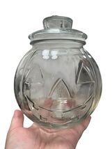 VTG Libbey Jack-O'-Lantern Canister with Lid Halloween Pumpkin Glass Can... - $16.83