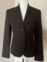 Michael Kors Chocolate Brown Fitted Blazer Jacket Made in Italy SZ 4 - £151.48 GBP