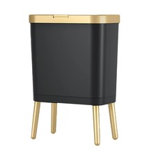 Trash Can With Lid, 3.3 Gal Plastic Garbage Can With Legs, Slim Waste Ba... - £58.27 GBP