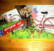 Springbok Jigsaw Puzzle 500 Pcs US Flag Vintage Bicycle Floral Yard Art ... - $13.85