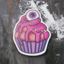 Eyeball Cupcake Pink Purple Sticker Spooky Pastel Goth Cute Creepy Punk Scary - £2.38 GBP