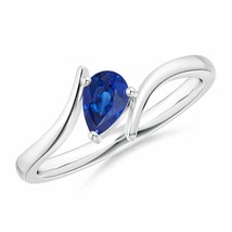 ANGARA Natural Pear-Shaped Blue Sapphire Ring for Women in Silver Size 10.5 - £369.28 GBP