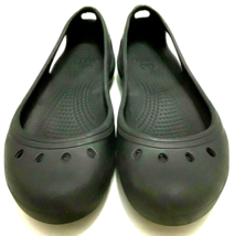 Crocs Womens Sz 6 Kadee Black Mary Jane Ballet Flat Shoes Comfort Slip On - £33.08 GBP