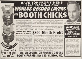 1951 Print Ad Booth Chicks Chickens World&#39;s Record Chickens Clinton,Miss... - £7.12 GBP