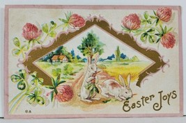 Easter Joys Rabbits Embossed Gilded c1910 Postcard L11 - £3.91 GBP