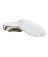Set Of 6 Modern Yukino Hana Snowflakes Melamine Round Entree Dinner Plat... - $88.84 CAD