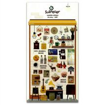 CUTE CAFE STICKERS Coffee House PVC Sticker Sheet Craft Scrapbook Seal K... - $2.49