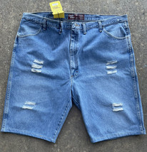 Comfort Denim Distressed jean shorts mens size 46 Light Blue New With Tags - £13.98 GBP