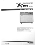 Yamaha DG100-212A Guitar Amplifier Guitar Amp Service Manual Booklet - $16.65 CAD