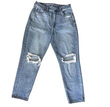 American Eagle Mom Jeans Womens 6 Short Stretch Distressed High Rise Den... - $17.82