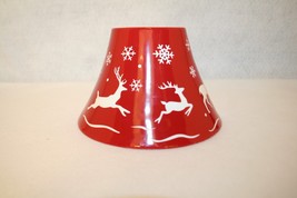 Yankee Candle Red &amp; White Reindeer flying &amp; Snowflakes Christmas Candle ... - $49.95