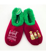 Snoozies Men&#39;s Slippers We Woof You A Merry Christmas Large 11/12 Burgundy - $237.18 MXN