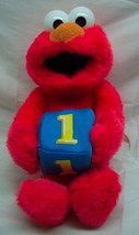 Nanco Sesame Street Soft Fuzzy Elmo With #1 Block 13&quot; Plush Stuffed Animal Toy - £13.03 GBP