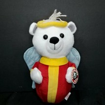 Peek a Boo Toys White Plush Angel Teddy Bear Blue Wings Red Yellow Halo 11&quot; - £12.68 GBP