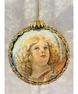 Vintage Rare Silk Print Double Sided Christmas Ornament 3” West Germany ... - $12.44