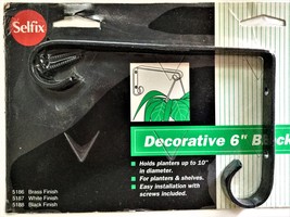 Decorative 6&quot; Single Bracket Plant Hanger Black Finish Wrought-iron - £1.56 GBP