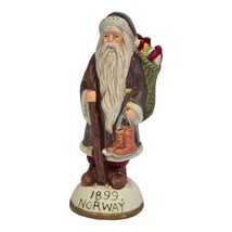 Vintage Old World Santa Figurine 1899 Norway 5&quot; Porcelain Christmas Decoration - £9.52 GBP